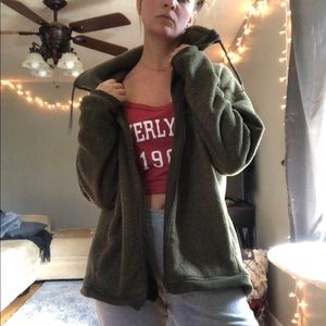 Olive green sweater / over jacket